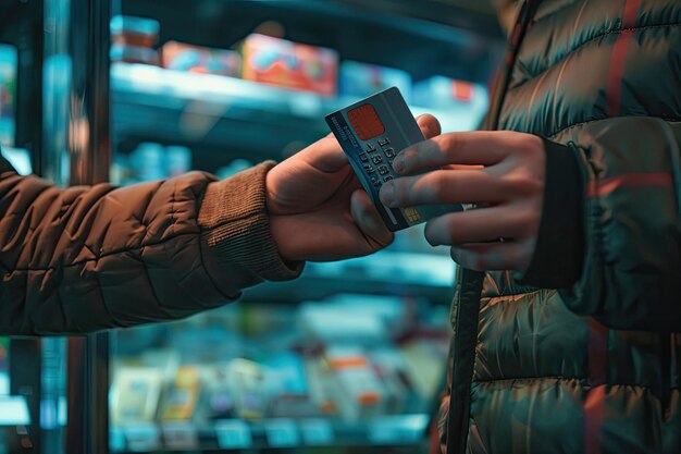 A person using a credit card at a store checkout, with symbols representing various rewards and perks floating around the card, such as cashback, travel points, and purchase protection.