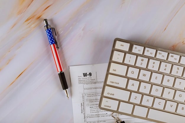 A close-up of a U.S. tax form (Form 1040) with the Earned Income Tax Credit section highlighted. A pen rests nearby, suggesting the process of filling out the form.