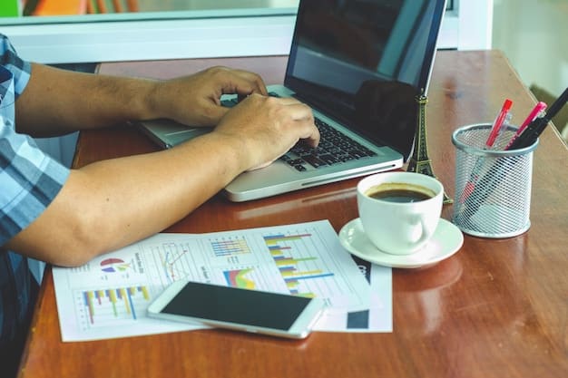 A person sitting at a desk, reviewing investment charts and graphs on a laptop, with a notebook and pen nearby, symbolizing careful planning and informed decision-making in investing.